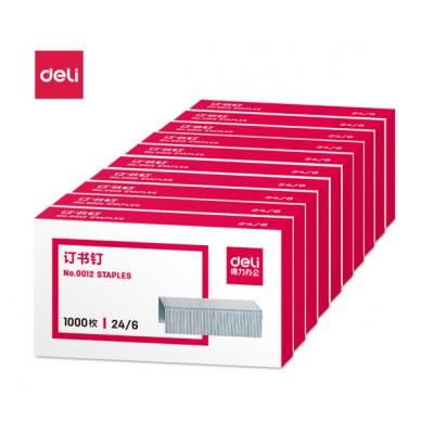 得力(deli)高强度订书钉 12#订书针 1000枚/盒 10盒装 办公用品 0012